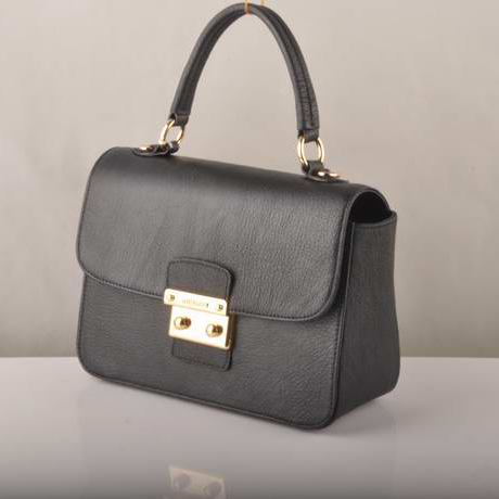 7428 Miu Miu Tote Flap Borse in pelle di vitello nera 7428